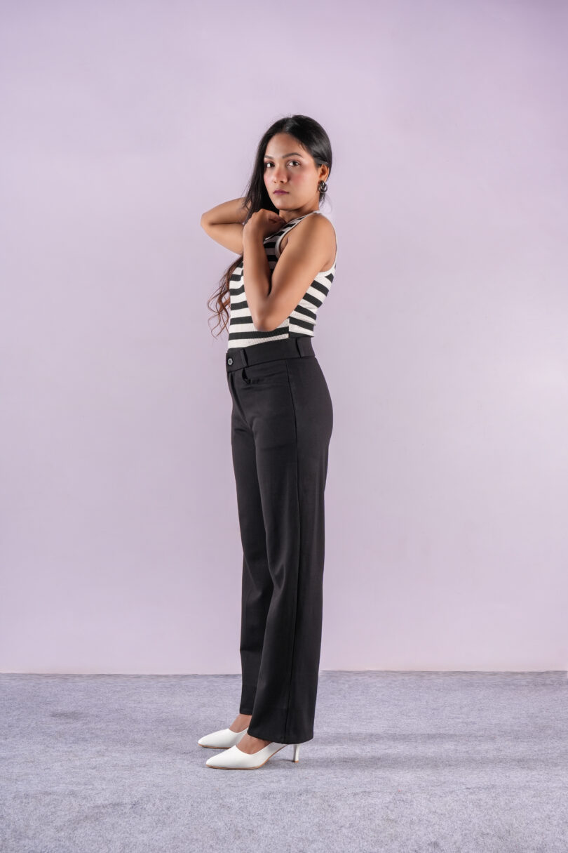 Essential Black High-Waist Straight-Leg Trousers - Image 5