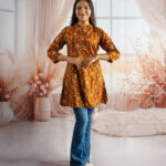 Amber Boho Print A-Line Kurti with Bootcut Jeans