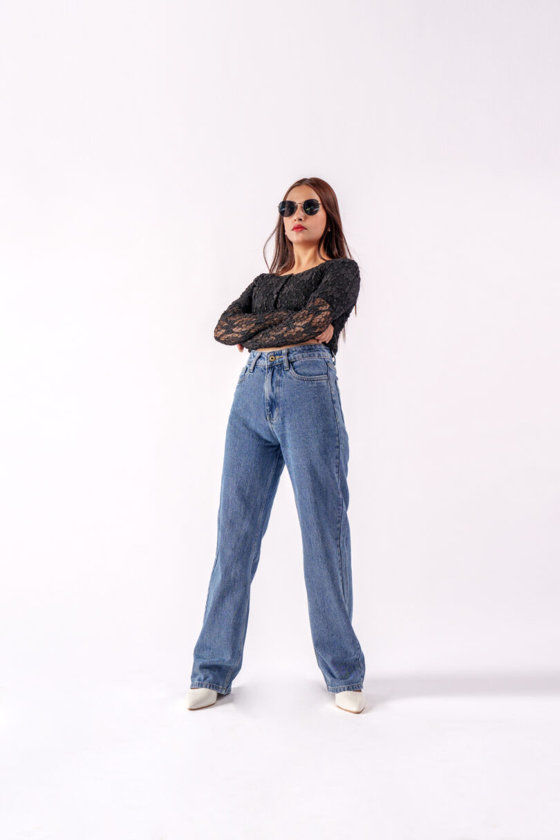 High-Rise Vintage Bootcut Denim Jeans - Image 2