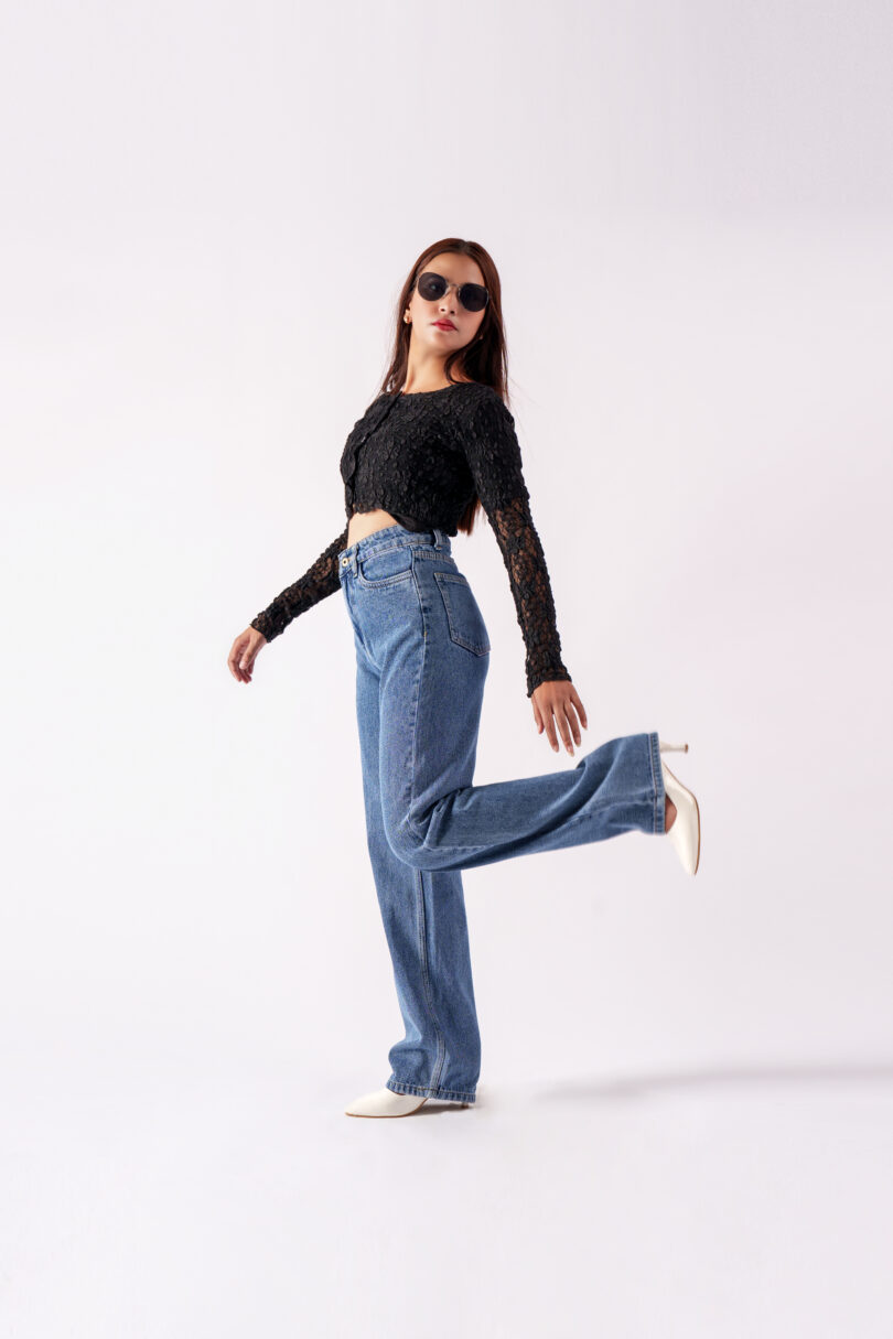 High-Rise Vintage Bootcut Denim Jeans - Image 4